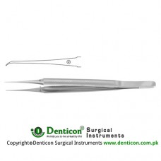 Micro Suturing Forcep Curved - With Platform Stainless Steel, 18 cm - 7" Tip Size 0.5 mm